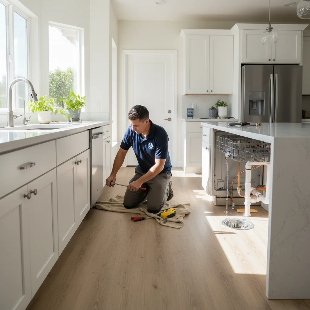 Waterproof luxury vinyl plank flooring installed in a San Diego home interior